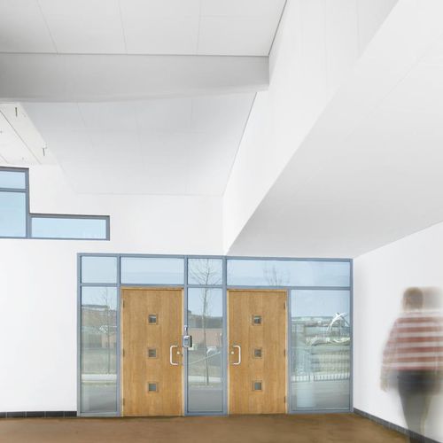Controsoffitto in lana di vetro - FOCUS™ FIXIFORM E - Saint-Gobain Ecophon - a quadrotte / per ufficio / per ingresso