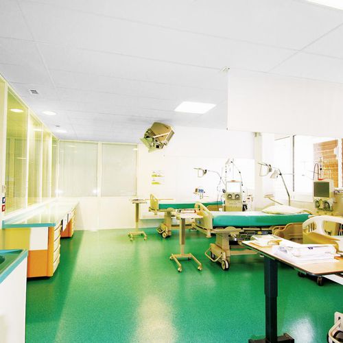 Controsoffitto in lana di vetro - HYGIENE MEDITEC™ A - Saint-Gobain Ecophon - a quadrotte / per camera bianca / da interno