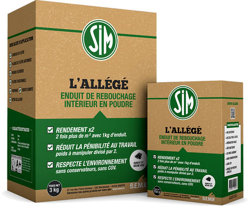 Intonaco sigillante - SIM L'ALLÉGÉ  - B.E.M.R - per interni / per muro / liscio