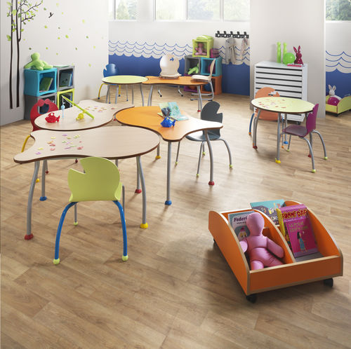 Tavolo da lavoro contemporaneo - OULALA  - DPC - in MDF stratificato / rotondo / curvo