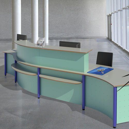 Banco reception modulare - OCEANE - DPC - a semicerchio / in laminato / in metallo