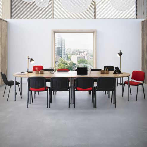 Tavolo contemporaneo - ORGA - DPC - in laminato / in melaminico / con supporto in metallo