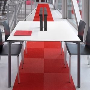Tavolo da lavoro contemporaneo - KORYTEM - DPC - in metallo / con supporto in metallo / quadrato