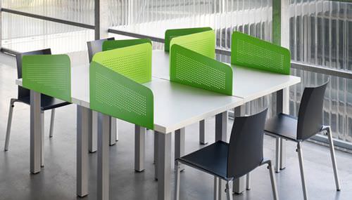 Tavolo contemporaneo - SYNODIS - DPC - in laminato / con supporto in metallo / rettangolare
