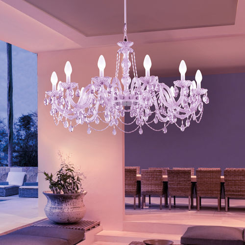 Lampadario contemporaneo - DRYLIGHT S12 - Masiero - in cristallo / in PMMA / da 12 lampadine