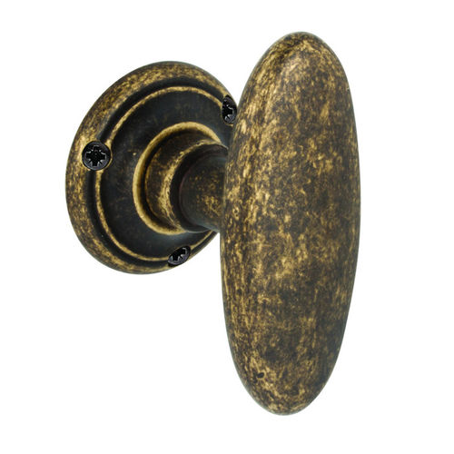 Pomello per porta classico - Ovalino a t - REGUITTI - in ottone / levigato