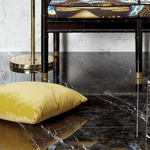 Piastrella in marmo - BLACK : ROYAL BLACK - Levantina - levigata / da interno / da pavimento