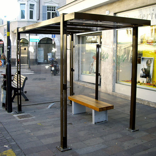Pensilina per fermata d'autobus in metallo - LINEABUS - Euroform K. Winkler GmbH - in policarbonato / galvanizzata / con panchina