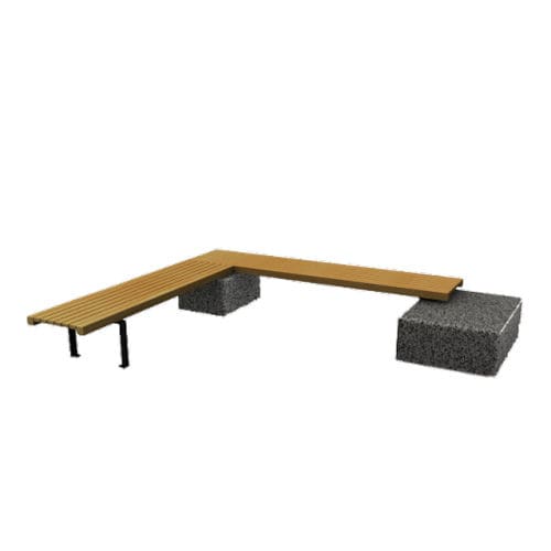 Panca per spazi pubblici contemporanea - LINEA - Euroform K. Winkler GmbH - in legno di latifoglie / in acciaio galvanizzato / senza schienale