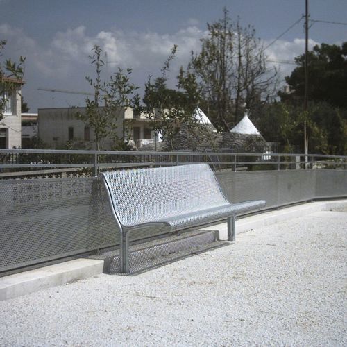 Panca per spazi pubblici contemporanea - 325E - Euroform K. Winkler GmbH - in acciaio inossidabile / con schienale / senza braccioli