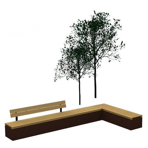 Panca per spazi pubblici contemporanea - VENEZIA - Euroform K. Winkler GmbH - in legno di latifoglie / con schienale / senza braccioli