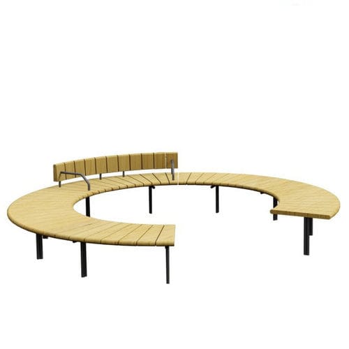 Panca per spazi pubblici contemporanea - VERONA - Euroform K. Winkler GmbH - in legno di latifoglie / in metallo / con schienale