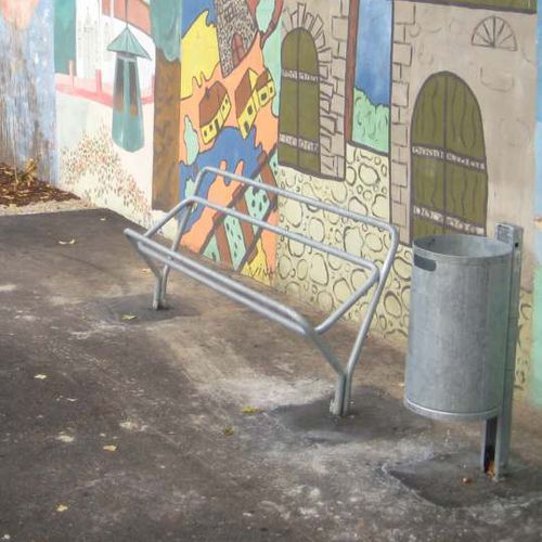 Panca per spazi pubblici contemporanea - FUNBANK - Euroform K. Winkler GmbH - in acciaio galvanizzato / in acciaio / con schienale