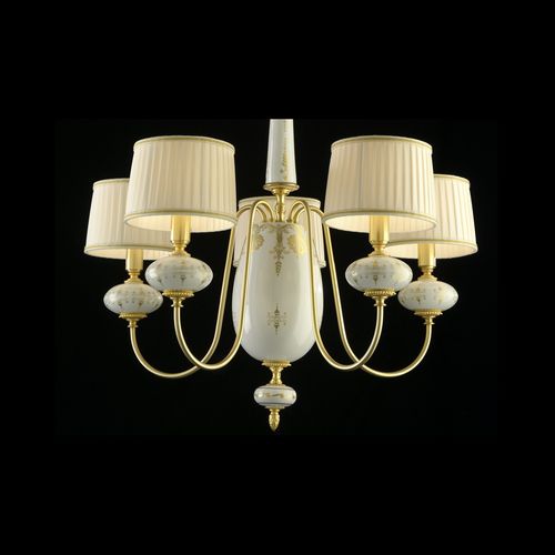 Lampadario in stile - IMPERO ORO - Le Porcellane - in tessuto / in porcellana / fatto a mano