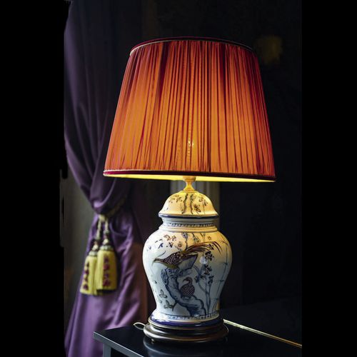 Lampada da tavolo - FAGIANI - Le Porcellane - in seta / in legno / in porcellana
