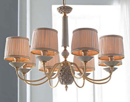 Lampadario in stile - ORTENSIA - Le Porcellane - in vetro di Murano / in seta / in porcellana