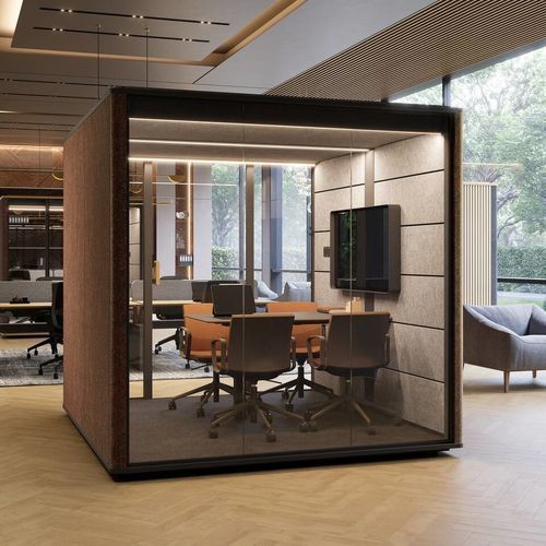 Ufficio POD acustico - CERENE MEET XL - Ahrend - con porta vetrata / USB / con presa di corrente integrata