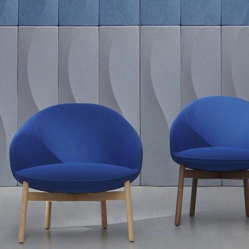 Poltrona contemporanea - MARINA - Ahrend - in tessuto / imbottita / blu