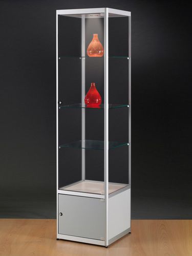 Vetrina contemporanea - MPC 500 WITH STORAGE - SDB Vitrinebouw BV - in vetro / in legno / in alluminio anodizzato