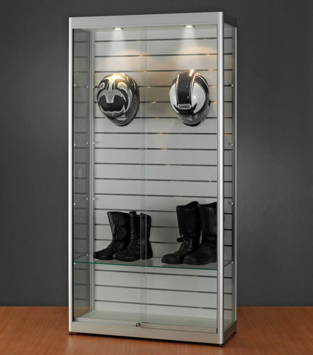Vetrina contemporanea - 315 1000 WITH SLATWALL - SDB Vitrinebouw BV - in vetro / in legno / in alluminio anodizzato