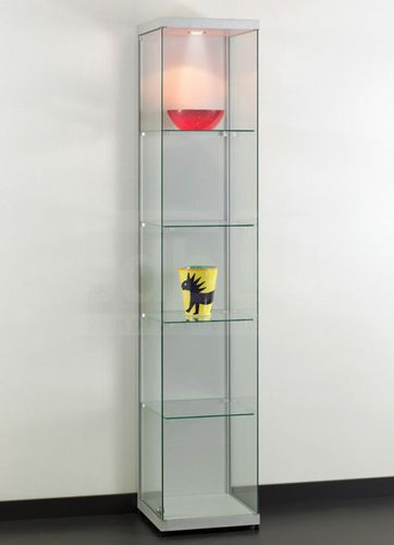 Vetrina contemporanea - DITO 40 WITH BACKPANEL - SDB Vitrinebouw BV - in vetro / in alluminio anodizzato / illuminata