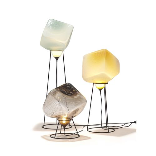 Lampada da pavimento - CUBO - Linteloo - in acciaio con rivestimento a polvere / in vetro soffiato / contemporanea