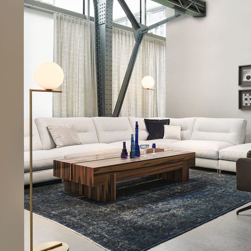 Tavolino basso contemporaneo - BIMU - Linteloo - impiallacciato in legno / con supporto in compensato / rettangolare