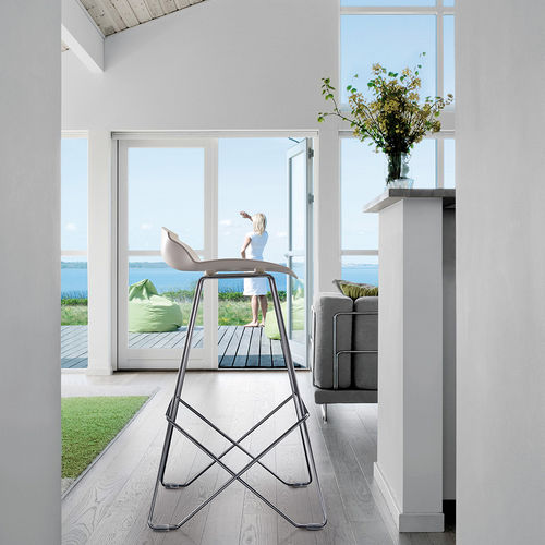 Sgabello contemporaneo - KALEIDOS  - Caimi Brevetti SpA - in nylon / con supporto in acciaio cromato / con supporto in acciaio