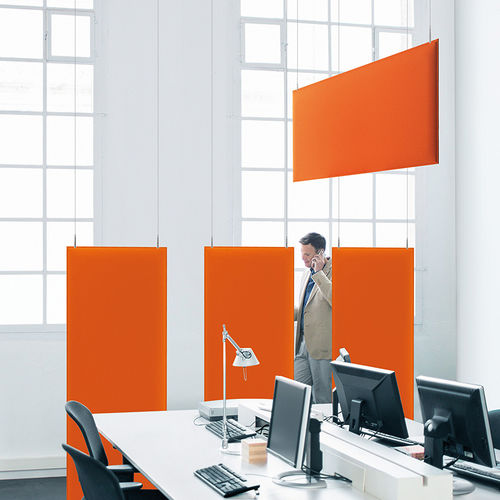 Pannello fonoassorbente per soffitto - BAFFLE - Caimi Brevetti SpA - sospeso / in fibra di poliestere / colorato