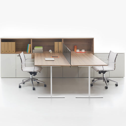 Scrivania per open space - T-LEG - Manerba - contemporanea / in legno / con base a T
