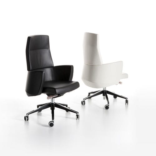 Poltrona direzionale contemporaneo - GLAMOUR - Manerba - in pelle / con poggiatesta / ad altezza regolabile