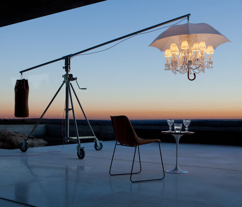 Lampada da terra - MARIE COQUINE   - Baccarat - in acciaio / in cristallo / in castagno