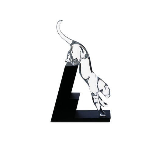 Scultura in cristallo - JUNGLE PANTHER THE LEAP - Baccarat - in resina