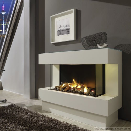Camino elettrico - CONCEPT 4 EL MIT ZUSCHALTBARER HEIZUNG - Kamin-Design GmbH & Co KG Ingolstadt - da incasso / a 3 facce / con focolare chiuso