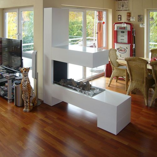 Camino elettrico - ASPECT SPLAN-21 - Kamin-Design GmbH & Co KG Ingolstadt - a pavimento / a 3 facce / con focolare chiuso