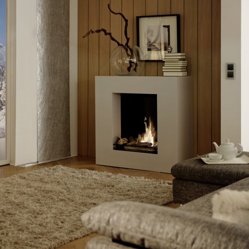 Camino elettrico - ALPHA-LINEA - CAS400 - Kamin-Design GmbH & Co KG Ingolstadt - a pavimento / Faccia singola / con focolare aperto