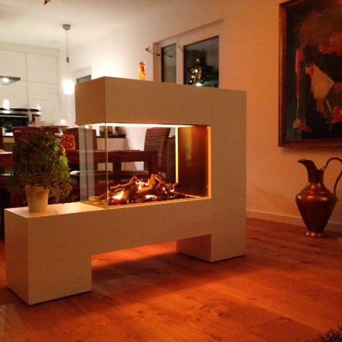 Camino elettrico - ASPECT-13-L100 de Luxe - Kamin-Design GmbH & Co KG Ingolstadt - da appoggio / ad isola / a 3 facce
