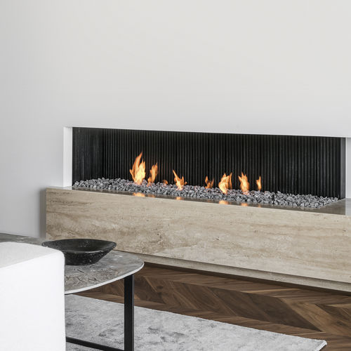 Camino a gas - URBAN GAS - Metalfire Architectural fireplaces - da incasso / a 2 facciate / con focolare aperto