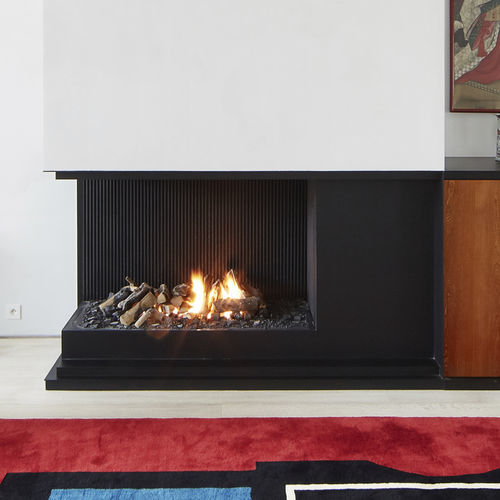 Camino a gas - URBAN - Metalfire Architectural fireplaces - da incasso / ad angolo / senza canna fumaria