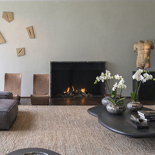 Camino a gas - URBAN MF 1300-75 G 1S - Metalfire Architectural fireplaces - da incasso / Faccia singola / con focolare aperto