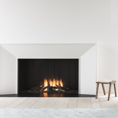 Camino a gas - URBAN MF 1050-75 G 1S - Metalfire Architectural fireplaces - da incasso / Faccia singola / con focolare aperto