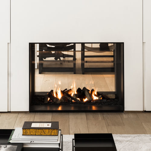 Camino a gas - URBAN GAS 13 - Metalfire Architectural fireplaces - da incasso / da terra / a doppia faccia