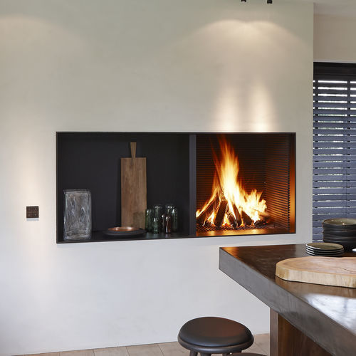 Camino a legna - UNIVERSAL 10 - Metalfire Architectural fireplaces - da incasso / Faccia singola / con focolare aperto