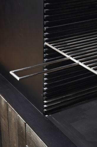 Camino a legna - UNIVERSAL BBQ DETAIL - Metalfire Architectural fireplaces - da incasso / Faccia singola / da giardino