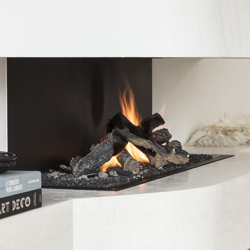 Camino a gas - URBAN 5.3 - Metalfire Architectural fireplaces - da incasso / a 3 facce / con focolare aperto