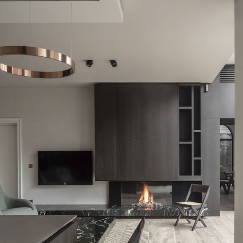 Camino a gas naturale - AVENUE MF 1050-75 GHE 3S - Metalfire Architectural fireplaces - a propano / integrato / da terra