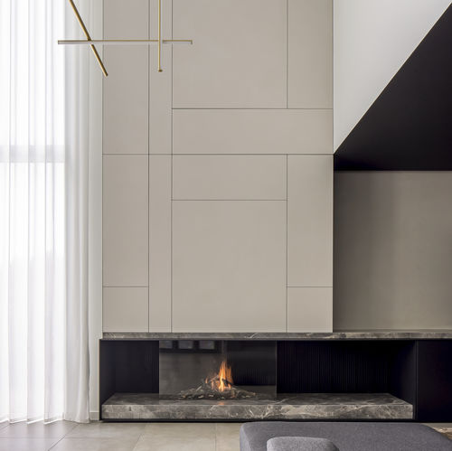 Camino a gas - AVENUE MF 1050-60 GHE 3S - Metalfire Architectural fireplaces - da incasso / a 3 facce / con focolare chiuso