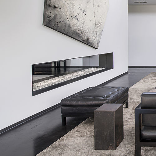Camino a gas - URBAN MF G TUNNEL  - Metalfire Architectural fireplaces - da incasso / da terra / a doppia faccia