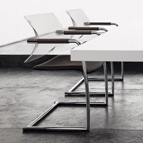 Sedia visitatore contemporanea - AIRE JR - LUXY - da interno / in rete / in pelle