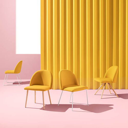 Sedia visitatore contemporanea - BLOOM - LUXY - da interno / in tessuto / con supporto in metallo